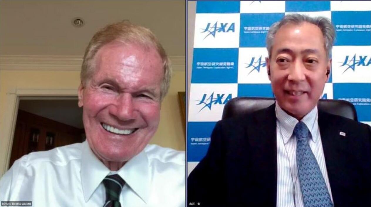 Sen. Nelson (left), Dr. YAMAWAKA (right)